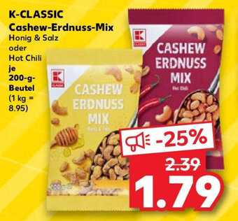 Kaufland K-CLASSIC Cashew-Erdnuss-Mix 200-g-Beutel Angebot