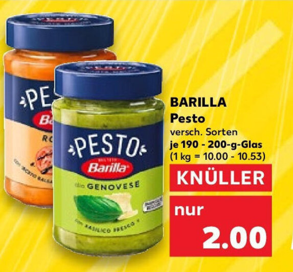 BARILLA Pesto 190200gGlas Angebot bei Kaufland