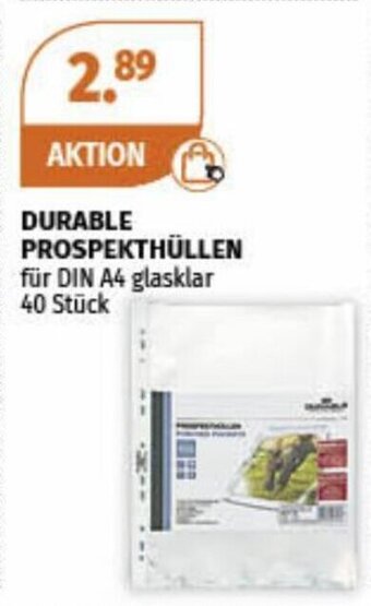 Müller DURABLE PROSPEKTHÜLLEN für DIN A4 glasklar 40 Stück Angebot