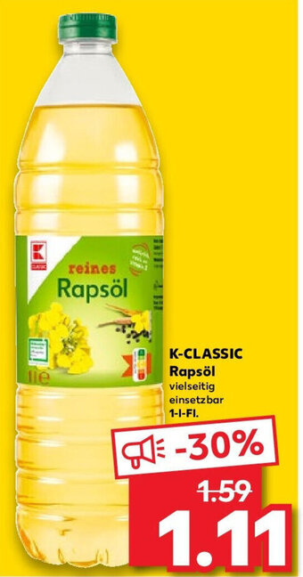 Kaufland K-CLASSIC Rapsöl 1 l Fl. Angebot