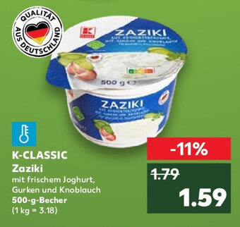 Kaufland K-CLASSIC Zaziki 500 g Becher Angebot