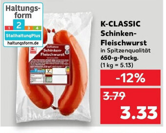 Kaufland K-CLASSIC Schinken- Fleischwurst 650 g Packg. Angebot