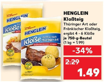 Kaufland HENGLEIN Kloßteig 750 g Beutel Angebot