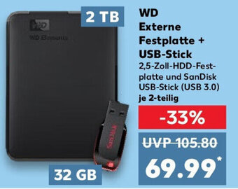 Kaufland WD Externe Festplatte + USB-Stick 2-teilig Angebot