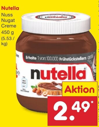 Netto Marken-Discount Nutella Nuss Nugat Creme 450 g Angebot