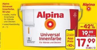 Netto Marken-Discount Alpina Universal Innenfarbe, 10 Liter Angebot