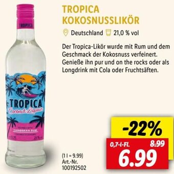 Lidl TROPICA KOKOSNUSSLIKÖR 0,7 L-Fl. Angebot