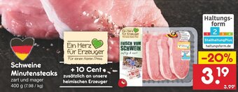Netto Marken-Discount Schweine Minutensteaks 400 g Angebot