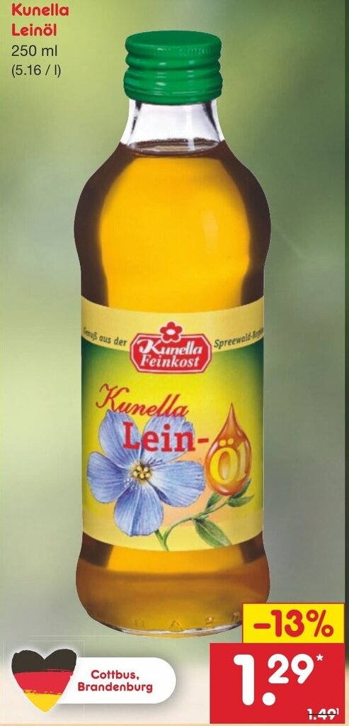 Kunella Leinöl 250 ml Angebot bei Netto Marken-Discount