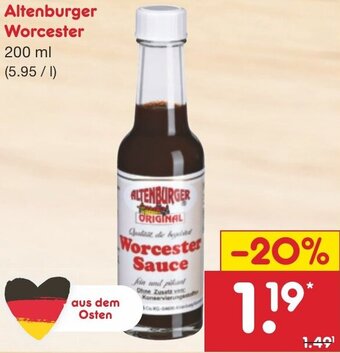 Netto Marken-Discount Altenburger Worcester 200 ml Angebot