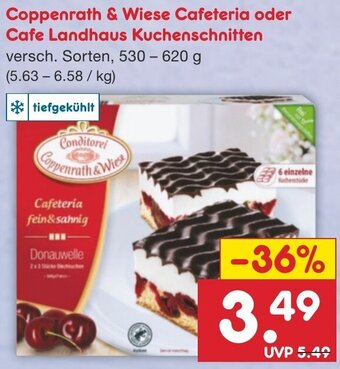 Netto Marken-Discount Coppenrath & Wiese Cafeteria oder Cafe Landhaus Kuchenschnitten 530-620 g Angebot