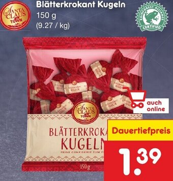 Netto Marken-Discount Santa Claus Blätterkrokant Kugeln 150 g Angebot