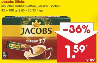 Netto Marken-Discount Jacobs Sticks 45-180 g Angebot