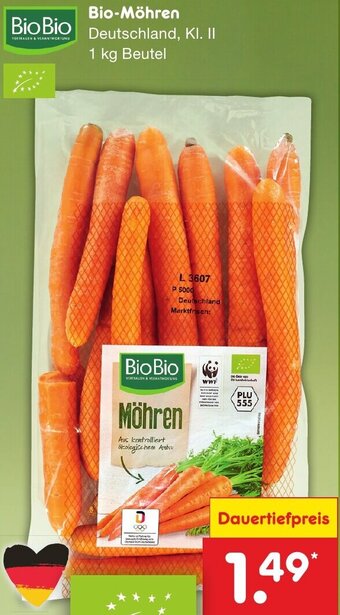 Netto Marken-Discount Bio-Möhren 1 kg Beutel Angebot
