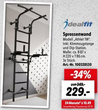 Lidl idealfit Sprossenwand Angebot