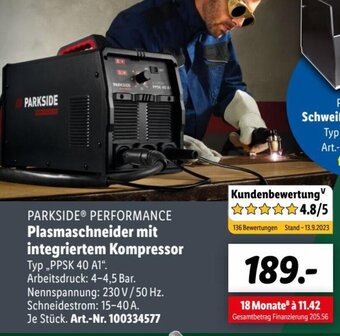 Lidl PARKSIDE PERFORMANCE Plasmaschneider mit integriertem Kompressor Angebot