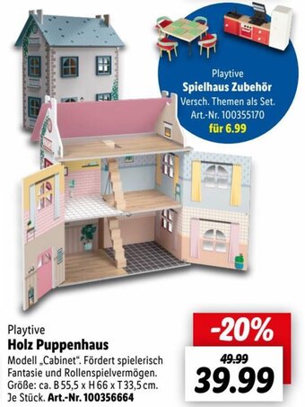 Lidl Playtive Holz Puppenhaus Angebot