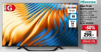 Lidl Hisense Smart-TV mit Sprachassistent A66H Angebot