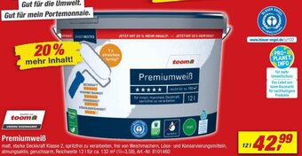 toom Baumarkt Premiumweiß 12 L Angebot