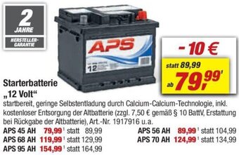 toom Baumarkt APS Starterbatterie 12 Volt Angebot