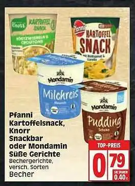 Edeka Pfanni Kartoffelsnack, Knorr Snackbar Oder Mondamin Süße Gerichte Angebot