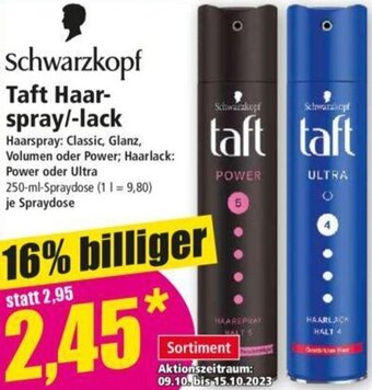 Norma Schwarzkopf Taft Haarspray/lack 250 ml Angebot