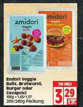 Elli Markt Endori Veggie Balls, Bratwurst, Burger Oder Cevapcici Angebot