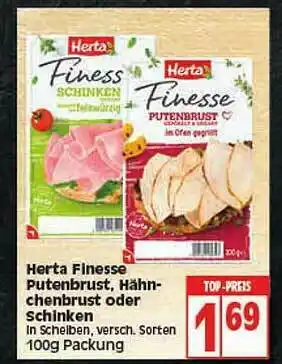 Elli Markt Herta Finesse Putenbrust, Hähnchenbrust Oder Schinken Angebot