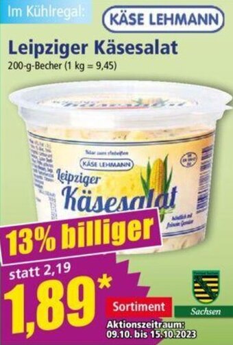 Norma KÄSE LEHMANN Leipziger Käsesalat 200 g Becher Angebot