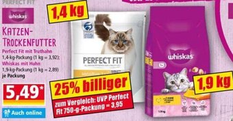 Norma PERFECT FIT/Whiskas KATZEN-TROCKENFUTTER 1,4 kg/1,9 kg Angebot