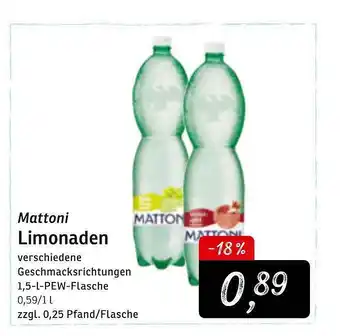 KONSUM Mattoni Limonaden Angebot