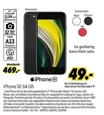 MEDIMAX Iphone SE 64gb Angebot