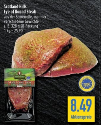 diska Scotland Hills Eye of Round Steak 328g Angebot