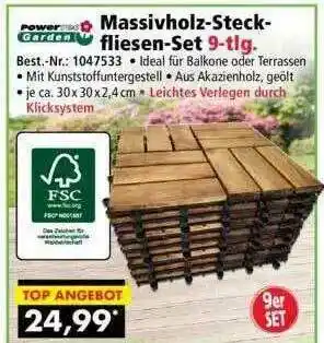 Norma24 Powertec Garden Massivholz-steckfliesen-set 9-tlg Angebot