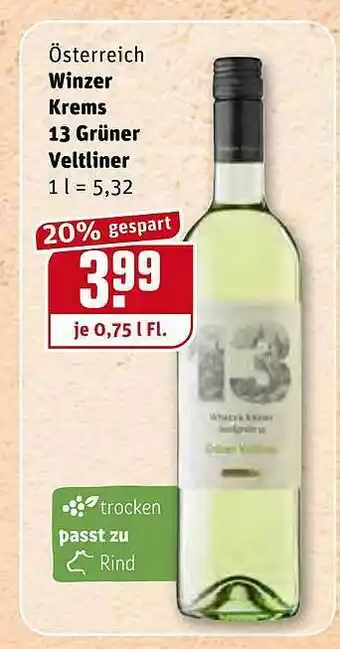 REWE Winzer Krems 13 Grüner Veltliner Angebot