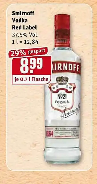 REWE Smirnoff Vodka Red Label Angebot