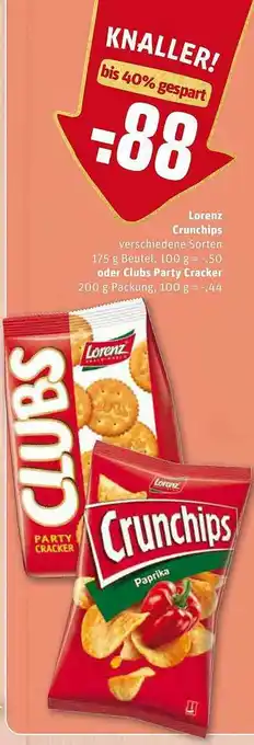 REWE Lorenz Crunchips Oder Clubs Party Cracker Angebot