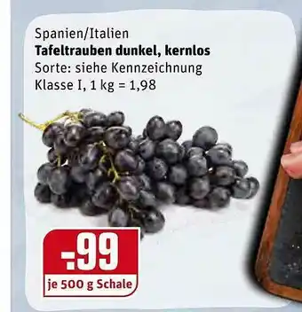 REWE Tafeltrauben Dunkel, Kernlos Angebot