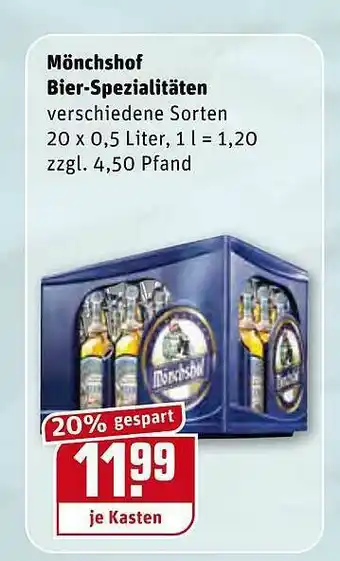 REWE Mönchshof Bier-spezialitäten Angebot