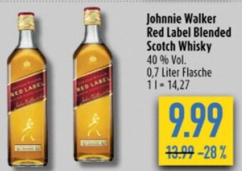 diska Johnnie Walker Red Label Blended Scotch Whisky 40% Vol. 0,7 L Angebot