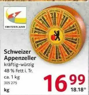 Selgros Schweizer Appenzeller Angebot