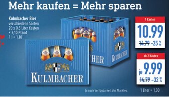 diska Kulmbacher Bier verschiedene Sorten 20 x 0,5 L Angebot