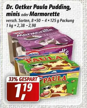 Simmel Dr Oetker Paula Pudding, Minis Oder Marmorette Angebot