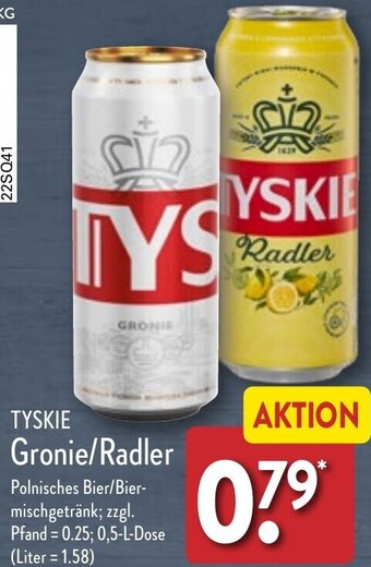 Aldi Nord TYSKIE Gronie/Radler 0,5 L Dose Angebot