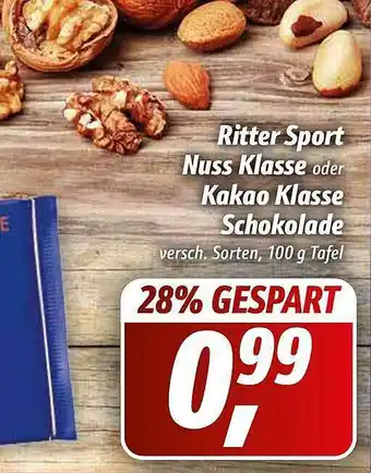 Simmel Ritter Sport Nuss Klasse Oder Kakao Klasse Schokolade Angebot