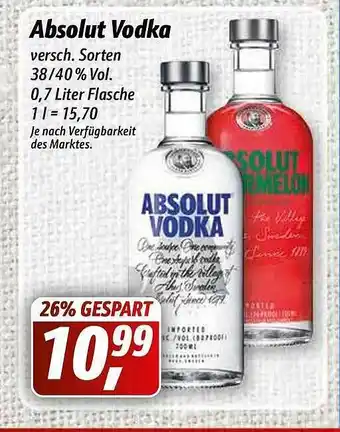 Simmel Absolut Vodka Angebot