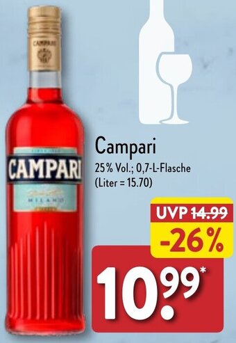 Aldi Nord Campari 0,7 L Flasche Angebot