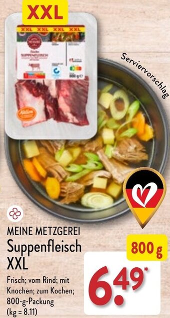 Aldi Nord MEINE METZGEREI Suppenfleisch XXL 800 g Packung Angebot