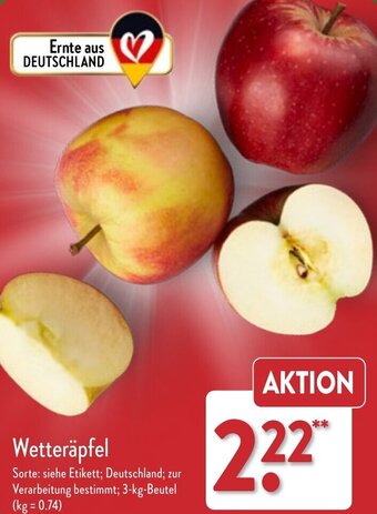 Aldi Nord Wetteräpfel 3 kg Beutel Angebot