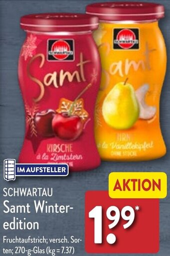 Aldi Nord SCHWARTAU Samt Winteredition 270 g Glas Angebot